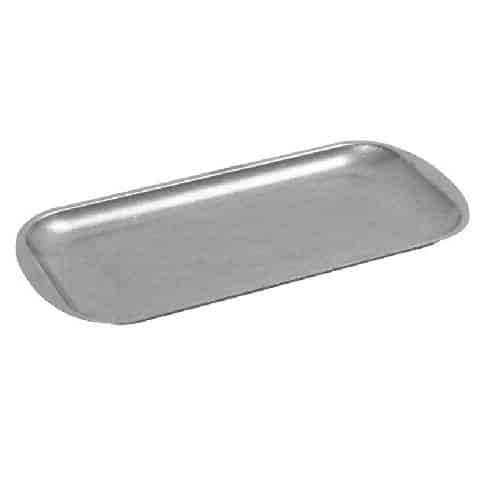 CRO-ESP-FEV107.jpg BY ORDER VINTAGE SNOW GREY PLATE RECTANGULAR 27X15X1.5CM INOX 18-10  ESPIEL - Image 1