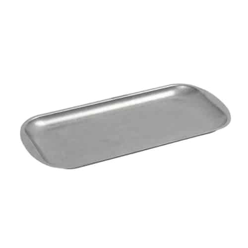CRO-ESP-FEV109.jpg VINTAGE SNOW GREY PLATE RECTANGULAR 37X20X1.5CM INOX 18-10  ESPIEL - Image 1