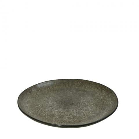 CRO-ESP-FRL112.jpg ETNA STONEWARE FLAT PLATE 28CM OLIVE ESPIEL - Image 1