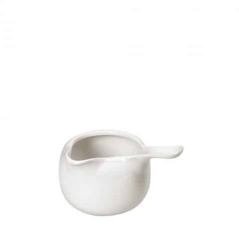 CRO-ESP-FUK131.jpg BY ORDER - SIDERS IVORY PORCELAIN SAUCE POT WITH HANDLE 11CL ESPIEL - Image 1