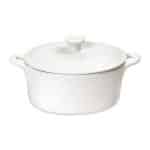 SIDERS IVORY PORCELAIN CASSEROLE POT WITH LID 12.6X7.7X6.5CM 12CL ESPIEL