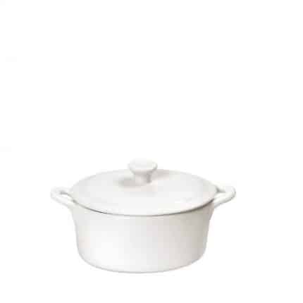 SIDERS IVORY PORCELAIN CASSEROLE POT WITH LID 12.6X7.7X6.5CM 12CL ESPIEL