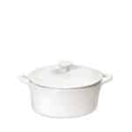 BY ORDER - SIDERS IVORY PORCELAIN CASSEROLE POT WITH LID 16X10X8.5CM 34CL ESPIEL