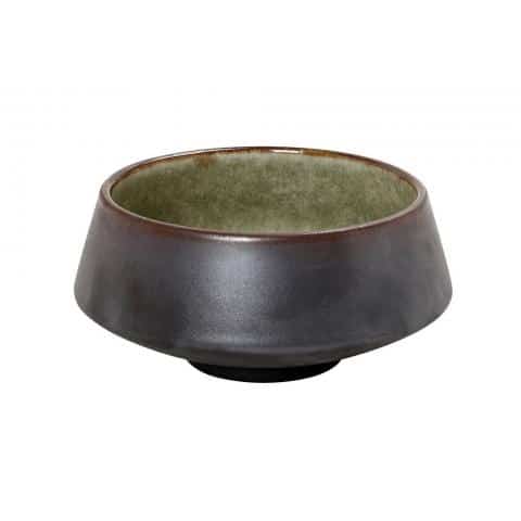 CRO-ESP-GMT104.jpg PEBBLE PORCELAIN BOWL CONIC BROWN GREEN 21X10CM ESPIEL - Image 1