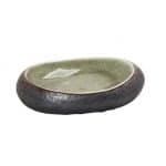 PEBBLE PORCELAIN PLATE OVAL BROWN GREEN 26.5X20X5CM ESPIEL