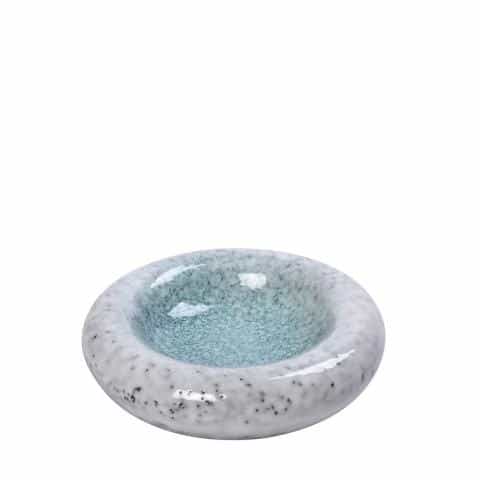 CRO-ESP-GMT322.jpg FUSION STONEWARE DEEP PLATE 16.5X5CM WHITE GREEN ESPIEL - Image 1