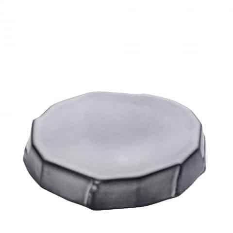 CRO-ESP-GMT335.jpg BY ORDER ICEBERG STONEWARE DOUBLE FACE BOWL 22.5X4CM GREY MAT ESPIEL - Image 1