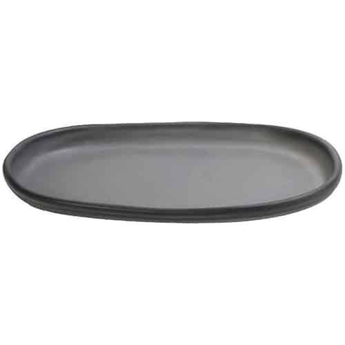 CRO-ESP-GMT402.jpg CANYON GREY STONEWARE OVAL PLATE 25.5X17.5X2.8CM ESPIEL - Image 1