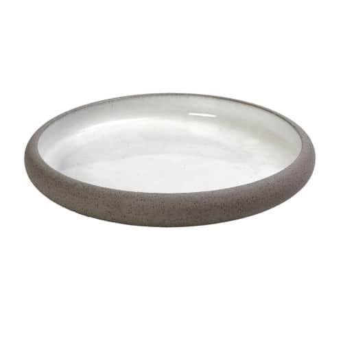 CRO-ESP-GMT417.jpg SANDY STONEWARE PLATE WHITE 24X4CM ESPIEL - Image 1