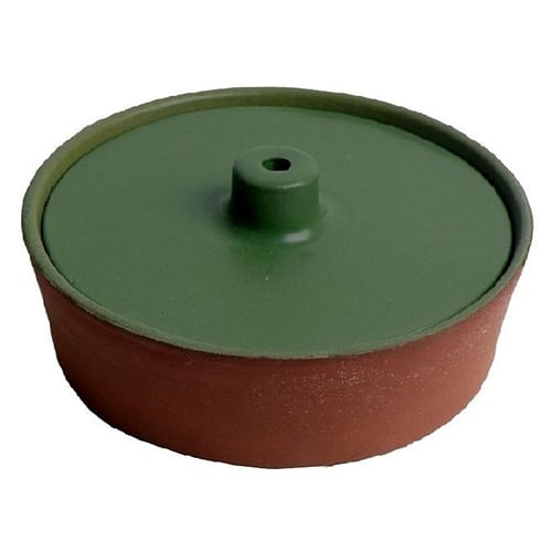 CRO-ESP-HEV107.jpg BY ORDER AIDA STONEWARE OVEN BOWL WITH LID GREEN 14.5X6CM ESPIEL - Image 1