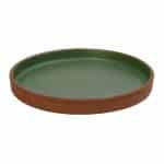 BY ORDER AIDA STONEWARE FLAT PLATE GREEN 21X2.5CM ESPIEL