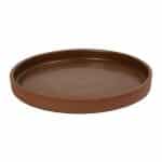 BY ORDER AIDA STONEWARE FLAT PLATE BROWN 21X2.5CM ESPIEL