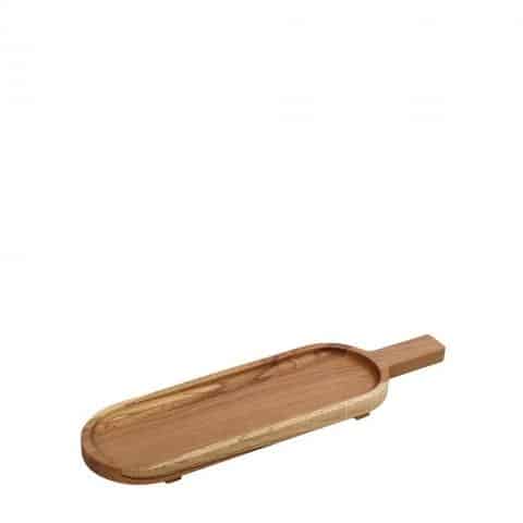 CRO-ESP-KOP125.jpg WOOD BEECH SERVING TRAY WITH HANDLE 49X16CM ESPIEL - Image 1