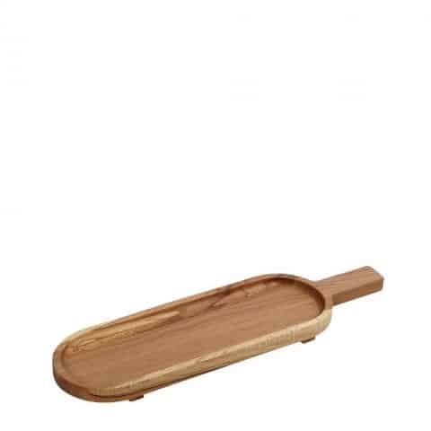 CRO-ESP-KOP126.jpg WOOD BEECH SERVING TRAY WITH HANDLE 58X16CM ESPIEL - Image 1