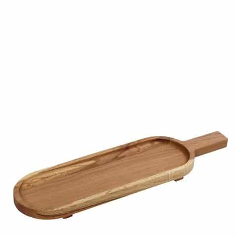 CRO-ESP-KOP127.jpg WOOD BEECH SERVING TRAY WITH HANDLE 70X20CM ESPIEL - Image 1