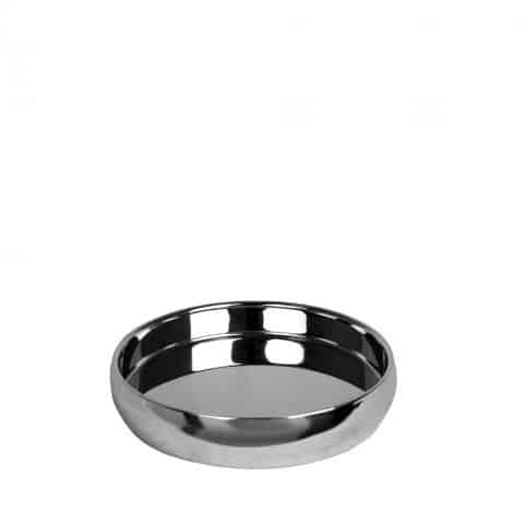 CRO-ESP-LMC110.jpg SILVER ROUND DEEP TRAY DOUBLE WALL 26X5.5CM ESPIEL - Image 1