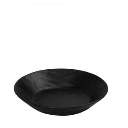 MELAMINE PLATE DEEP WAVY ROUND 21CM BLACK MAT ESPIEL