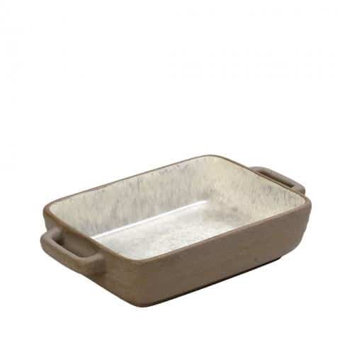 CRO-ESP-NIC715.jpg SPIRIT STONEWARE BAKER OVEN RECTANGULAR WITH HANDLES 22.8X12.8X4.7CM ESPIEL - Image 1
