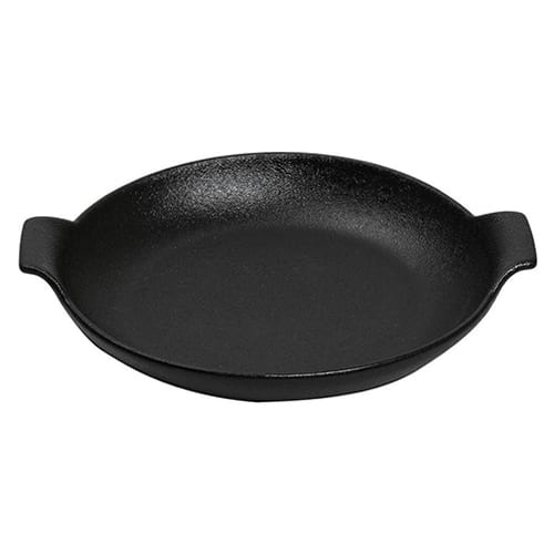 CRO-ESP-NOL113.jpg LAVA LINE ROUND STONEWARE BLACK 24X21CM ESPIEL - Image 1