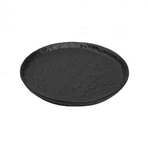 CRO-ESP-NOL117.jpg LAVA LINE PLATE ROUND STONEWARE BLACK 20X2CM ESPIEL - Image 1