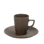 MORGAN BROWN PORCELAIN ESPRESSO CUP AND SAUCER 8CL ESPIEL