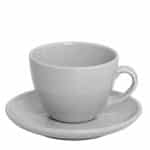 ESSENTIALS PORCELAIN CUP AND SAUCER 35CL GREY ESPIEL