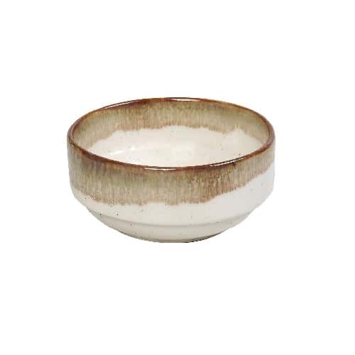 CRO-ESP-OWQ116.jpg ESSENTIALS REACTIVE BOWL STACKABLE 10CM BEIGE STONEWARE ESPIEL - Image 1