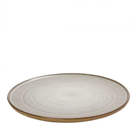 CRO-ESP-REP101.jpg CALABRIA STONEWARE LIGHT GREY FLAT PLATE 28.6X1.1CM ESPIEL - Image 1