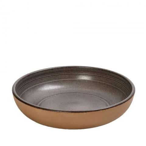 CRO-ESP-REP110.jpg CALABRIA STONEWARE BEIGE DEEP PLATE 20.7X4.5CM ESPIEL - Image 1