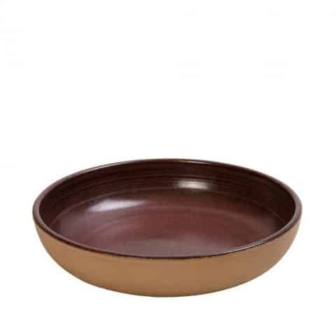 CRO-ESP-REP117.jpg CALABRIA STONEWARE PINK DEEP PLATE 20.7X4.5CM ESPIEL - Image 1