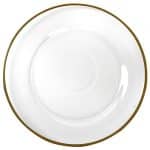 UNDERPLATE PRESENTATION GLASS GOLD RIM 33CM ESPIEL