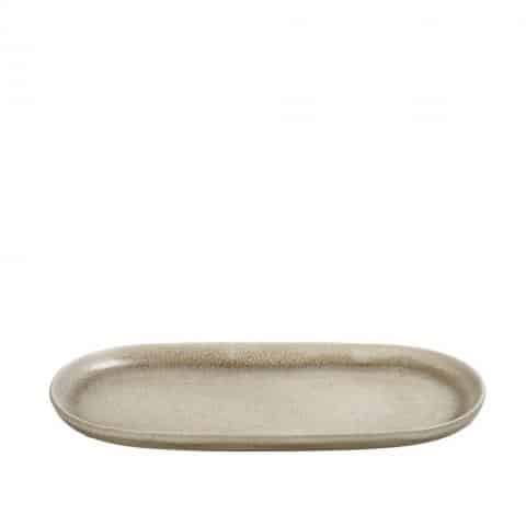 CRO-ESP-TAP108.jpg NOAH STONEWARE BEIGE OVAL PLATTER 28.5X14X2.5CM ESPIEL - Image 1