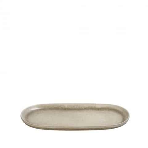 CRO-ESP-TAP109.jpg NOAH STONEWARE BEIGE OVAL PLATTER 23.5X12X2CM ESPIEL - Image 1