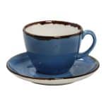 VINTAGE TERRA BLUE CUP AND SAUCER ESPRESSO 9CL ESPIEL