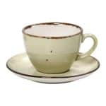 VINTAGE TERRA LIGHT GREEN ESPRESSO CUP AND SAUCER 9CL ESPIEL