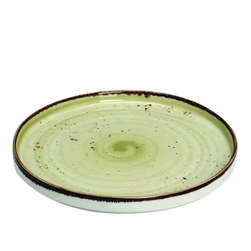 CRO-ESP-TLH130K2.jpg VINTAGE TERRA LIGHT GREEN STEP DINNER PLATE 30CM ESPIEL - Image 1