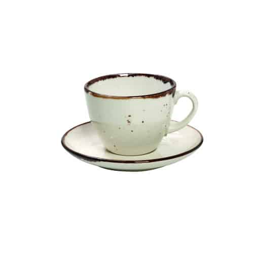 CRO-ESP-TLK111K6.jpg VINTAGE TERRA CREAM CUP AND SAUCER 22CL ESPIEL - Image 1