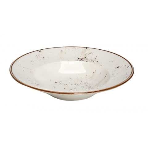 CRO-ESP-TLK120K6.jpg VINTAGE TERRA CREAM DEEP RISOTTO PLATE 26CM ESPIEL - Image 1