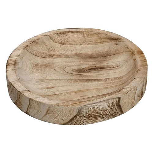 CRO-ESP-XYP118.jpg BY ORDER WOOD PLATTER PAULOWNIA SERVING TRAY ROUND 40X4CM ESPIEL - Image 1