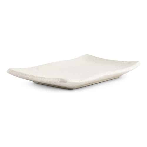 CRO-F2D-614291.jpg CALCA STRUCTURED PORCELAIN SERVING DISH 23X14.5X2.5CM CHALK WHITE F2D - Image 1