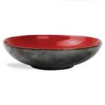 MIX PASTA PLATE 22X5.5CM RED/SILVER CHIC BELGIUM