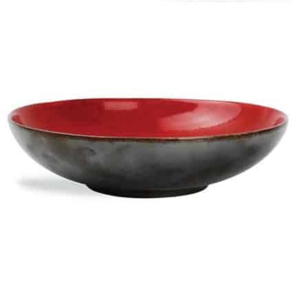 MIX PASTA PLATE 22X5.5CM RED/SILVER CHIC BELGIUM