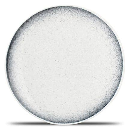 SPECKLED DUSK PLATE ROUND 21CM WHITE F2D BELGIUM