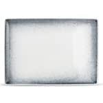 SPECKLED DUSK PLATE RECTANGULAR 28X20CM WHITE F2D BELGIUM
