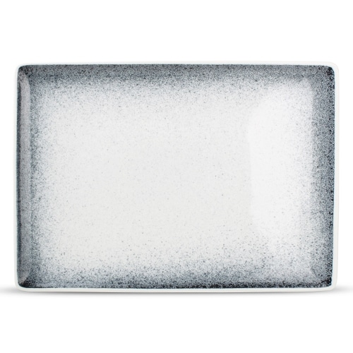 CRO-FDL-604556.jpg SPECKLED DUSK PLATE RECTANGULAR 28X20CM WHITE F2D BELGIUM - Image 1