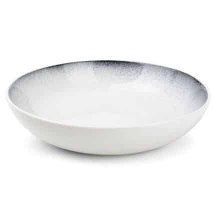 SPECKLED DUSK PLATE ROUND DEEP 25X6CM WHITE F2D BELGIUM