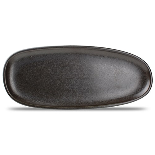 CRO-FDL-604603.jpg CERES PLATE 34X14.5X2CM BLACK F2D BELGIUM - Image 1