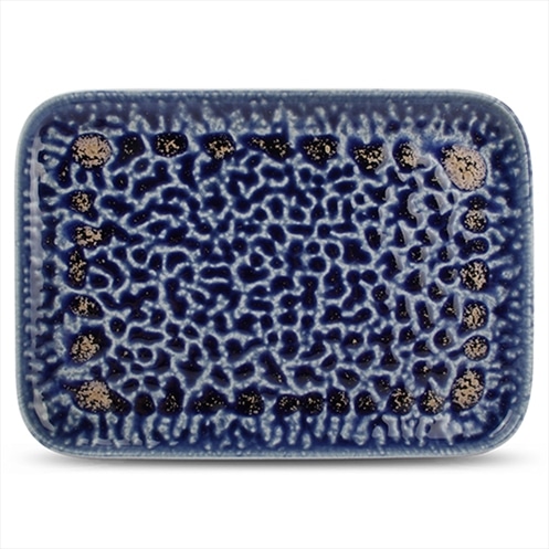 CRO-FDL-605026.jpg OXIDO PLATTER 28X20CM COBALT F2D BELGIUM - Image 1