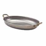 BY ORDER SERVING PAN OVAL TWO HANDLES 19X13.5X3.25CM INOX VINTAGE MAT GTSA