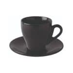 BY ORDER - BLACK MAT CONIC SAUCER PORCELAIN 16CM BLACK MAT GTSA